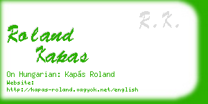 roland kapas business card